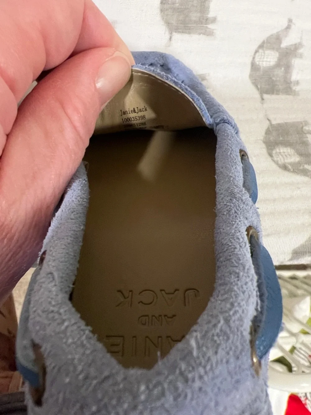 Janie and Jack Light Blue Suede Moccasin Kids Shoes